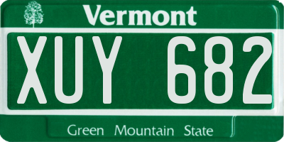 VT license plate XUY682