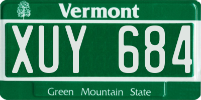 VT license plate XUY684