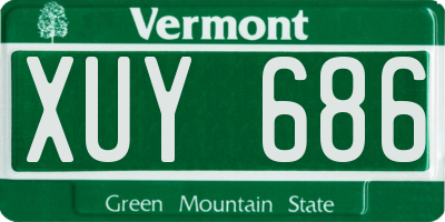 VT license plate XUY686