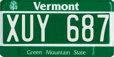 VT license plate XUY687