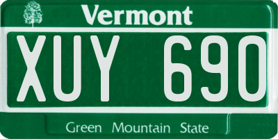 VT license plate XUY690