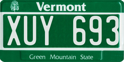 VT license plate XUY693