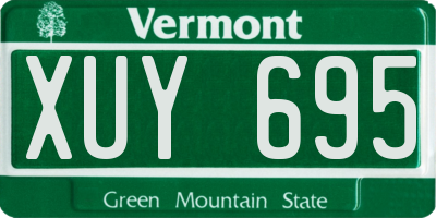 VT license plate XUY695