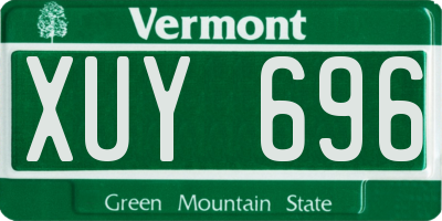 VT license plate XUY696