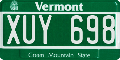 VT license plate XUY698
