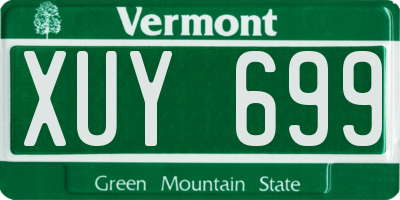 VT license plate XUY699