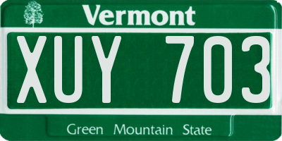 VT license plate XUY703