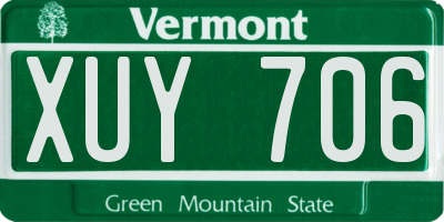 VT license plate XUY706