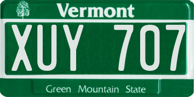 VT license plate XUY707