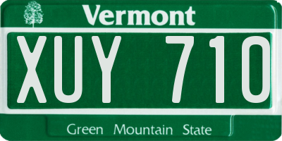 VT license plate XUY710