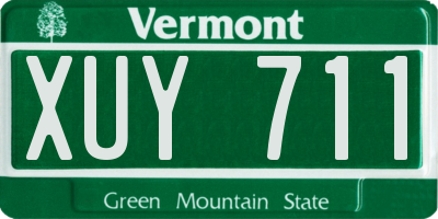 VT license plate XUY711