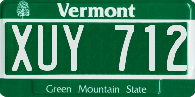 VT license plate XUY712