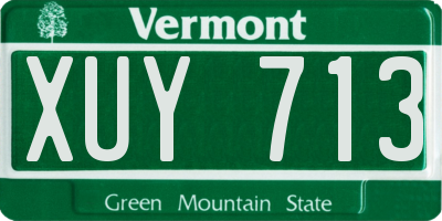 VT license plate XUY713