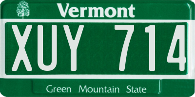 VT license plate XUY714