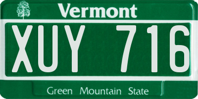 VT license plate XUY716