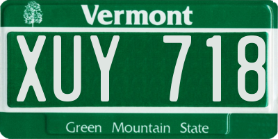 VT license plate XUY718