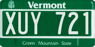 VT license plate XUY721