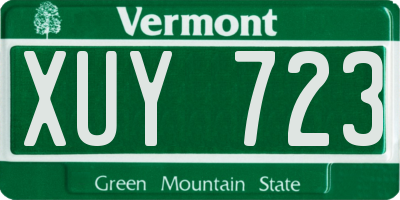 VT license plate XUY723