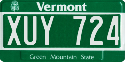 VT license plate XUY724