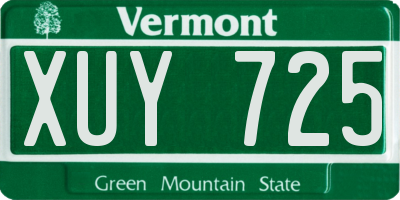 VT license plate XUY725