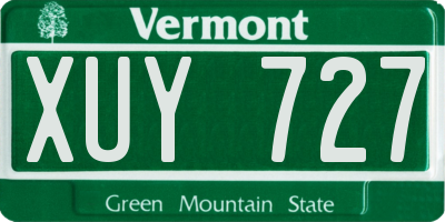 VT license plate XUY727