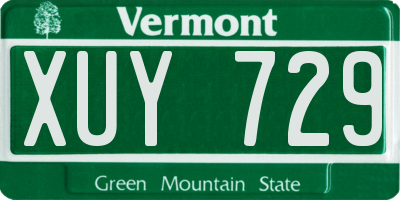 VT license plate XUY729