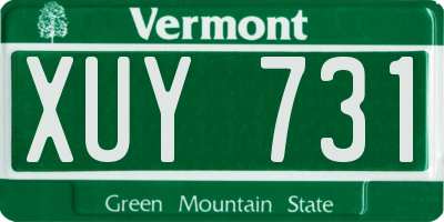 VT license plate XUY731