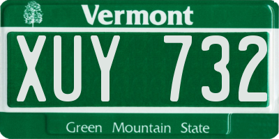 VT license plate XUY732