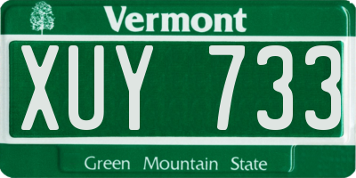 VT license plate XUY733