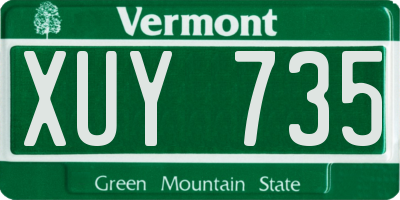 VT license plate XUY735