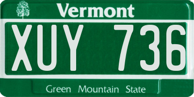 VT license plate XUY736
