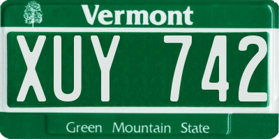 VT license plate XUY742
