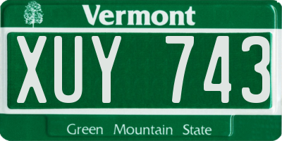 VT license plate XUY743