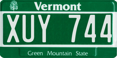 VT license plate XUY744