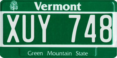 VT license plate XUY748