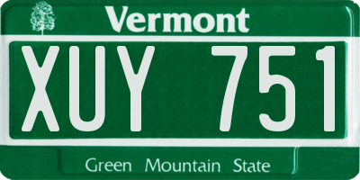 VT license plate XUY751