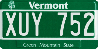 VT license plate XUY752