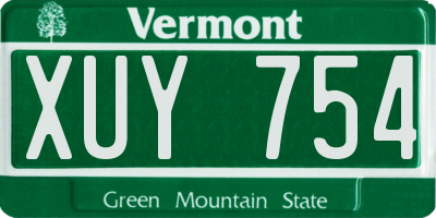 VT license plate XUY754