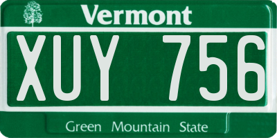 VT license plate XUY756