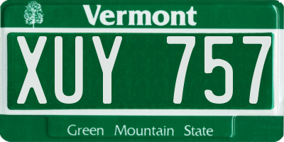 VT license plate XUY757
