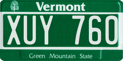 VT license plate XUY760