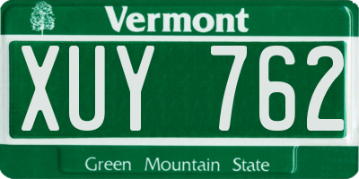 VT license plate XUY762