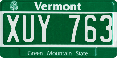 VT license plate XUY763