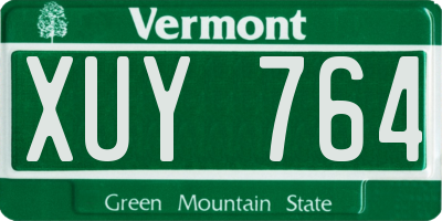 VT license plate XUY764