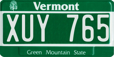 VT license plate XUY765