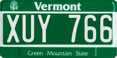 VT license plate XUY766
