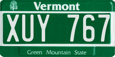 VT license plate XUY767