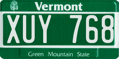VT license plate XUY768