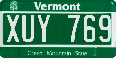VT license plate XUY769