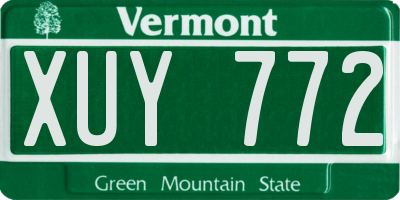 VT license plate XUY772